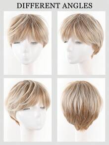 Chic Short Women Short Fluffy Straight Hair Wigs Gradient Fashion Wig For Women - Heat Resistant Synthetic Hair With Rose Net Cap