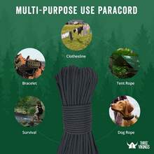 Three Vikings Paracord Rope - 100% Nylon 11 Strand Core - Type IV 750lb - Stronger Than Paracord 550 Cord - Made In USA - 譚 - 查看 4