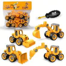 Children's Disassembly Engineering Car Toy DIY Nut Assembly Puzzle Disassembly Simulation Sliding Excavation Disassembly Car - Multicolor - View 1