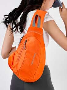 1 pieza Mochila de nailon, bolsa deportiva y de ocio para exteriores, bolsa de pecho para ciclismo, riñonera multiusos de gran capacidad y peso ligero, bolsa de mensajero impermeable para viajes