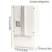 1PC Dollhouse Kitchen Furniture Kit 1:12 Dollhouse Miniature Furniture Wooden Kitchen Cabinet Refrigerator Set Kitchen Dining Room Furniture Suitable For Birthday Gift Christmas Gift Miniature Scene Accessories White Mini Refrigerator Exquisite Furniture Model - Multicolor - View 9