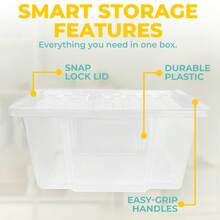 ZYBUX 3 X 50L Clear Plastic Storage Boxes With Clear Lids Set Of 3, Multipurpose Storage Solution, Stackable Boxes For Home & Office 57 X 40 X 33cm - White - View 6