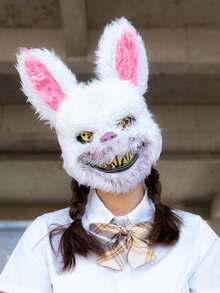 1 件万圣节兔子面具恐怖面具动物头面具万圣节角色扮演道具（颜色随机） - 彩色 - 查看 7