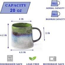 Large Ceramic Coffee Mugs, 20 - And Microwave Safe (Blue Green)-Holidaygift - 淺綠色 - 查看 2