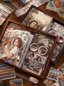 147 Stücke Vintage/Retro Scrapbooking dekorative Aufkleber, Slow Living Serie, geeignet als Geschenk, für Büro, Zuhause, Markierung, Etiketten, Klassenzimmer, Unterhaltungsspielzeug, Schülerplaner DIY kreative vintage Dekorationsaufkleber, Schulmaterial, Schulanfang