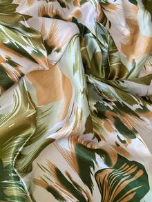 1 件女式波西米亚优雅扎染花卉印花头巾围巾，时尚奢华披肩头巾防晒，适合春夏季，适合日常穿着和外出时尚发饰波西米亚风发带，头巾秋冬头带女士度假装 - 綠色 - 查看 4