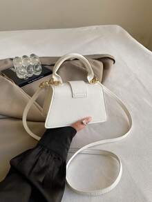 小方包，简约时尚迷你手提包，百搭斜挎单肩包，适合购物、钱包、年轻女性、大学生、办公室女士。非常适合办公室、大学、工作、商务、通勤、户外活动、旅行和徒步旅行。 - 白色 - 查看 9