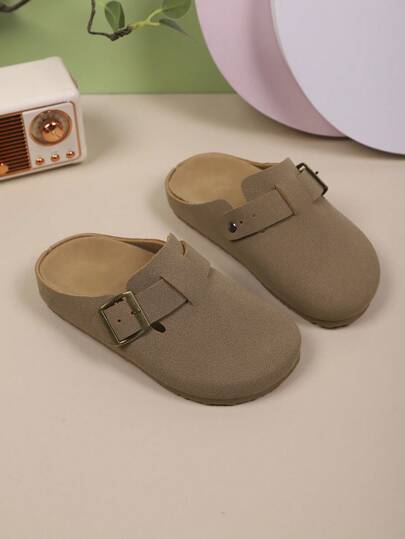 1双儿童时尚拖鞋，柔软舒适的圆头平底鞋，适合所有季节