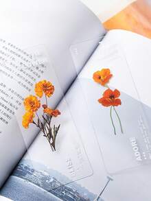 Plant Whisper 透明书签，6 件装天然植物标本书签夹，创意 DIY 文具，适合学生、学校奖励和小礼物 - PET bookmarks - 查看 8