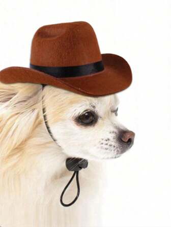 1 PC Cowboy Hat, Pet Accessories, Fashionable And Retro Cowboy Hat, Sun Protection For Cats And Dogs When Going Out, Western Cowboy Hat Accessories, Holiday Photo Props And Supplies, Mini Hat, Puppy Hat, Western Cowboy Hat, Suitable For Cats, Small And Medium-Sized Dogs, The Best Gift For Pets