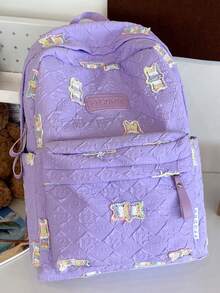 Mochila con lazo estilo japonés para niñas de secundaria y preparatoria, linda y versátil de gran capacidad, mochila de estudiante de alta calidad, mochila versátil de estilo japonés de lote pequeño y alta calidad para estudiantes de secundaria, preparatoria y universidad, bolso de hombro de gran capacidad, bolso para laptop para niñas (sin colgantes) - Multicolor - Ver 14