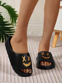 XX Women's XX Brand Clown Smiling Face Printed Fashion Slippers, Anti-Slip, Lightweight, Suitable For Casual Indoor, Shower, Outdoor Beach Vacation, Couples, Plus Size