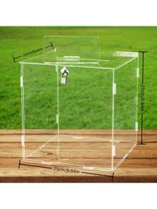 Acrylic Collection Box, Transparent Acrylic Wedding Party Card Holder Box With Lock, Separable Design Birthday Card Gift Box