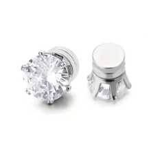5 pares de pendientes de aro de acero inoxidable con remaches brillantes y circonita cúbica sintética, pendientes de joyería adecuados para mujeres y hombres