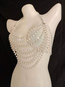 Sexy Lingerie Sexy Body Chain For Women, Men & Crossdressers – Acrylic, Crystal, Sequins Chest Harness,Pear Sexy Bra Hollow-Out Pendant Vest, Hot Girl Bra Accessories For Nightclubs, Parties, Hotels, Carnivals, Couples