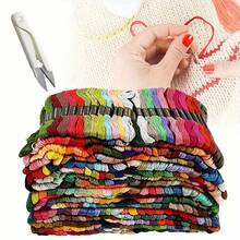 100pcs Embroidery Thread + 1pc Scissors Embroidery Thread Set, Cross Stitch Craft Thread, DIY Handmade Friendship Bracelet Weaving Thread, High Quality Rainbow Color Embroidery Silk Thread, Cross Stitch Thread, Craft Thread, Embroidery Thread Set For DIY Sewing, Embroidery Starter Kit - Multicolor - View 14