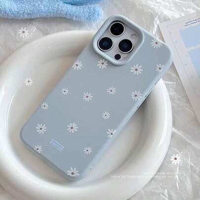 GUCADI雏菊花卉软壳手机壳，兼容苹果16/15/14/13/12/11系列，简约设计，防水防震防摔防刮。