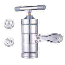 1pc Stainless Steel Manual Pasta Maker With 5 Interchangeable Molds - Vintage Handheld Italian Noodle Press, Suitable For Home Kitchen, Household Multi-Functional Pasta Making Tool