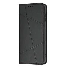 Funda con tapa para teléfono con patrón de color bloque para Galaxy, Redmi, Honor, Oppo, con cierre magnético y base plegable