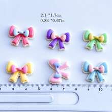 10pcs Mixed Bow Series DIY Scrapbooking Wedding Decorative Stickers, Buttons, Earrings, Hair Accessories, Jewelry Findings Craft Supplies - Multicolor - View 16