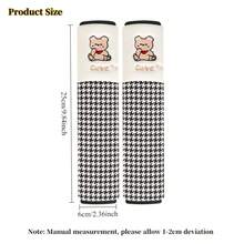 2pcs 25cm Car Seat Belt Shoulder Pad Cover - Embroidered Cute Teddy Bears, Soft Universal Car Accessories