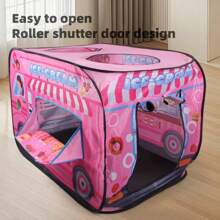 1 pieza Juguete tipo carpa con forma de helado rosa, casa de juego para niños y niñas, material de poliéster duradero, carpa de juego divertida para niños, mejor regalo de cumpleaños/festividad, juguete de playa