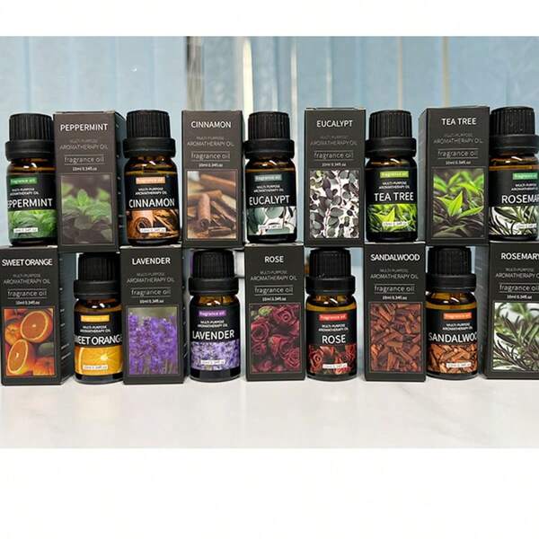 زيت عطري أساسي نقي 10 مل مستخدم للمساج والعلاج بالروائح والاسترخاء والاستحمام وصناعة الشموع والعطور DIY (0.34 أونصة سائلة)