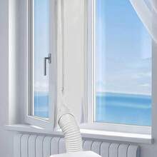 ¡Promoción! Sello de ventana de bloqueo de aire para aire acondicionado portátil, placa de sellado de tela Flexible de 400, sello de ventana con cremallera y Ad GLPC - Blanco - Ver 1