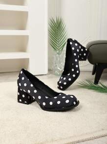 Escarpins rétro "Babies", nouveautés printemps pour femmes petites tailles, chaussures à talons hauts de style coréen grande taille unicolore à bout carré et talon épais