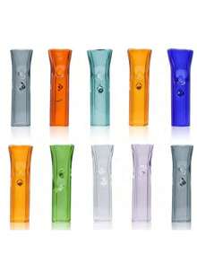 1/2/3Pcs Reusable Glass Rolling Paper Tobacco Holder Cigarette Filter Smoking Herbal Tool Mouthpiece For Father,Random Color - Multicolor - View 5