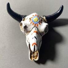 European And American Style Creative 3D Ox Head Resin Fridge Magnet, Retro Home Decor For Living Room Foyer, Holiday Decoration, Fridge Magnet Souvenir Collection Gift