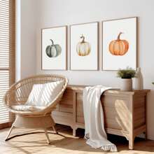 1pc, Canvas Hanging Picture, Framed Art Decoration, Ready To Hang, Wall Arts, Posters, Wall Art With Frame, Pumpkin Wall Art, Fall Pumpkin Prints, Modern Fall Decor, Pumpkin Decoration, Pumpkin Posters, Fall, Halloween, Halloween Decoration, Room Decoration, Dorm Decoration, Bedroom Home Wall Decorations, Fall Decoration Home Decor