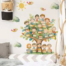 BRUP 1pc Cartoon Wisdom Tree Wall Stickers -PVC Self-Adhesive Decals For Children's Room Decor/Girls' Room Decor/Classroom Decor/Nursery Decor/ & Home Decoration