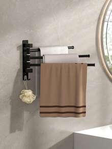 1 件现代毛巾架，带 3/4/5 个旋转臂，壁挂式毛巾杆，节省空间的浴室毛巾架带挂钩，无需组装，无需钻孔，易于安装，厨房和浴室配件返校