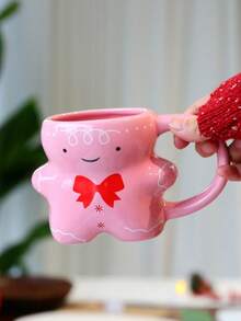 1pc 530ml Creative Simple Large Capacity Ceramic Mug, Minimalist Elegant Design Modern Style Cookie Couple Mug, Suitable For Home Use Espresso, Coffee, Water, Milk, Afternoon Tea, Office, Gift For Valentine's Day, Women's Day, Mother's Day, Friends Birthday Back To School