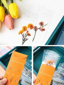 Plant Whisper 透明书签，6 件装天然植物标本书签夹，创意 DIY 文具，适合学生、学校奖励和小礼物 - PET bookmarks - 查看 4