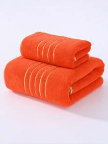 1/2 chiếc Khăn tắm cao cấp viền vàng, chỉ vàng, chất liệu lông cừu san hô siêu mềm mại và thấm hút tốt, nhanh khô, không xơ vải, khăn xông hơi, phụ kiện phòng tắm chất lượng cao, món quà tốt nhất cho người thân yêu, khăn tắm dùng cho thẩm mỹ viện, khách sạn, thể thao, đồ dùng thiết yếu tại nhà, khăn tắm, chăm sóc da - trái cam - Xem 5