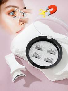 Waloshow 磁性假睫毛，量子磁力无胶自然外观丰盈佩戴方便盒装 - 黑色 - 查看 10