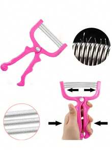 1 件面部脱毛器，弹簧脱毛器，体毛修剪器，适用于面部、手臂、腿部脱毛，不锈钢化妆工具 - 彩色 - 查看 4