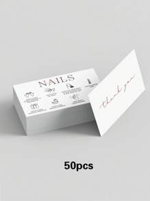 50pcs/Pack, Nail Care Instruction Cards, Suitable For Manicure Salon Customer Care Guide Business Cards,School Supplies,Back To School