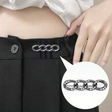 1pc/2pcs/3pcs/4pcs/6pcs Versatile Detachable Metal Waist Clincher Pins For Pants, Jeans, Fashionable Adjustable Waistband Buckle Clips, No Sewing Needed To Tighten Waistline, Anti-Escape, Also For Dress Cuffs