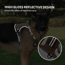 Reinforced Tactical Harness Chest Strap For Large Dogs - Khaki - View 9