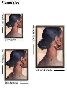 4 Stück/Set, wahlweise mit Rahmen, Leinwanddruck, moderner Retro-Stil, Schwarz, Goldschmuck, Goldzähne, geflochtenes Haar, übertriebene Lippen, Vintage-Kunst, Raumdekoration, Wandkunstposter, Wohnzimmer Sofa Hintergrunddekor, Flur Korridor Dekoration, Heimdekoration, Schlafzimmerdekoration, Badezimmerdekoration, Raumdekoration, Bürodekoration, Schuldekoration, Kunstgeschenk, PVC-Rohrverpackung