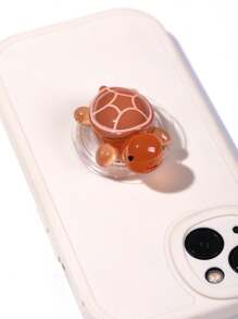 1/3 piezas Soporte de agarre de teléfono con diseño de tortuga colorida y brillante en la oscuridad, diseño de animal marino de dibujos animados 3D, cómodo soporte de escritorio, 2 en 1 adhesivo y soporte, ABS+Silicona, se adapta a la mayoría de los teléfonos