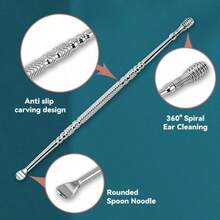 Local Delivery--Spiral Ear Wax Removal Kit Ear Cleaning Kit Clinear Ear Cleaner Earwax Removal Tools Metal Ear Cleaner Earwax Removal Ear Wax Cleaner Ear Cleaning Tool Spiral Ear Cleaner Earwax Removal Kit Silverfor Gift - 銀色 - 查看 3
