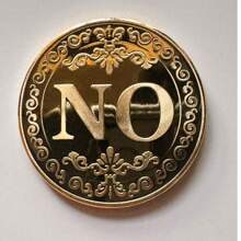Yes No Commemorative Token Luck Coin, Golden, Silver, Copper