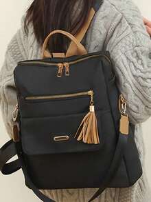 高品质外观级双肩带背包，韩版，男女皆宜，休闲时尚，多功能耐用，适合旅行，大容量背包。 - 彩色 - 查看 8