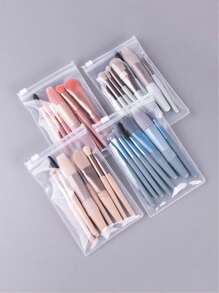 8pcs Makeup Brush Set With Portable Case Professional For Blush Highlighter Eyeshadow Powder Concealer Eyebrow Blending Gift For Makeup Beginner Artist Random Color