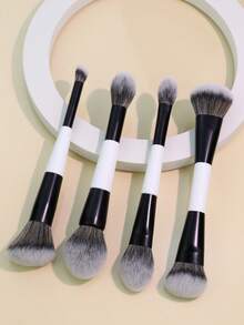 Bộ 4 cọ trang điểm hai đầu đa năng, dùng để tán kem nền, má hồng, phấn phủ, highlight, tạo khối và che khuyết điểm, dành cho nữ giới. Bộ cọ trang điểm, bộ dụng cụ trang điểm, bộ trang điểm hoàn chỉnh, bộ cọ trang điểm, bộ trang điểm đầy đủ, bộ quà tặng trang điểm, quà tặng kèm, cọ trang điểm chuyên nghiệp, bộ trang điểm hoàn chỉnh. - trắng - Xem 8
