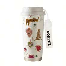 bablov 500ml铃兰水杯轻奢高端便携咖啡杯陶瓷内胆杯高颜值男女通用水杯车载户外便携杯 - 彩色 - 查看 8